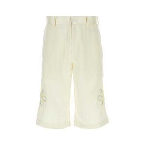 Bluemarble Men Ivory Satin Bermuda Shorts